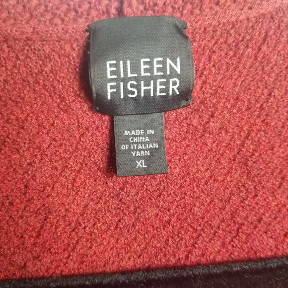 Elieen Fisher Women's Wool Dark Red Open Cardigan Sz M - Picture 3 of 4